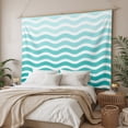 thumbnail image 3 of Geometric Turquoise Ombre Tapestry for Bedroom Wall Hanging Tapestry,Modern Gradient White Ocean Striped Ceiling Backdrop Tapestries Poster Blanket Wall Decor for Teens Room Living Room 59" x 90", 3 of 8