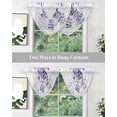 thumbnail image 5 of Waterfall Valances for Windows, Purple Ombre Botanical Kitchen Sheer Valance Curtains, Watercolor Country Pastoral Leaf Rod Pocket Elegant Swag Valances for Living Room Bedroom, 47.2"x38.5", 3 Panel, 5 of 8