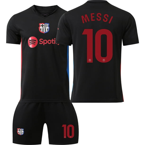 2425 Camiseta de visitante del Barcelona chaleco negro 19 Yamal No. 10 Messi traje de uniforme de fútbol camiseta transfronterizaNo.10 Macy