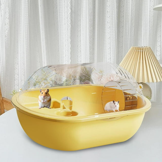 BELOVING Hamster Cage Rest Ventilation Small Animal House for Guinea Pigs Small Bunny Yellow