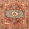 thumbnail image 1 of Ahgly Company Machine Washable Indoor Square Abstract Grapefruit Red Area Rugs, 6' Square, 1 of 7
