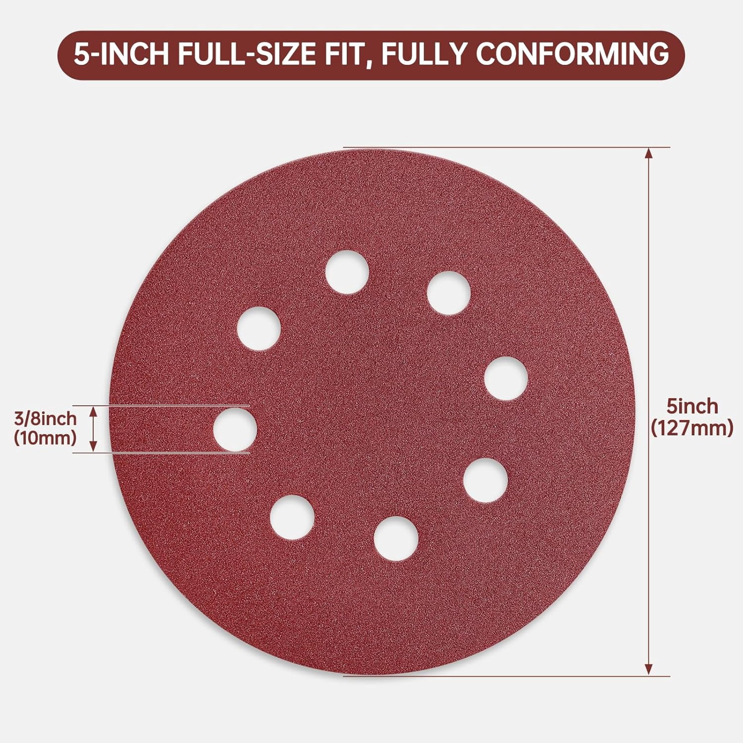 170 PCS 5 Inch 8-Hole Sanding Discs, Round Hook and Loop, for Random Orbital Sander 40 60 80 120 150 220 320 400 600 800 Grits, Sand Paper Assortment Pack