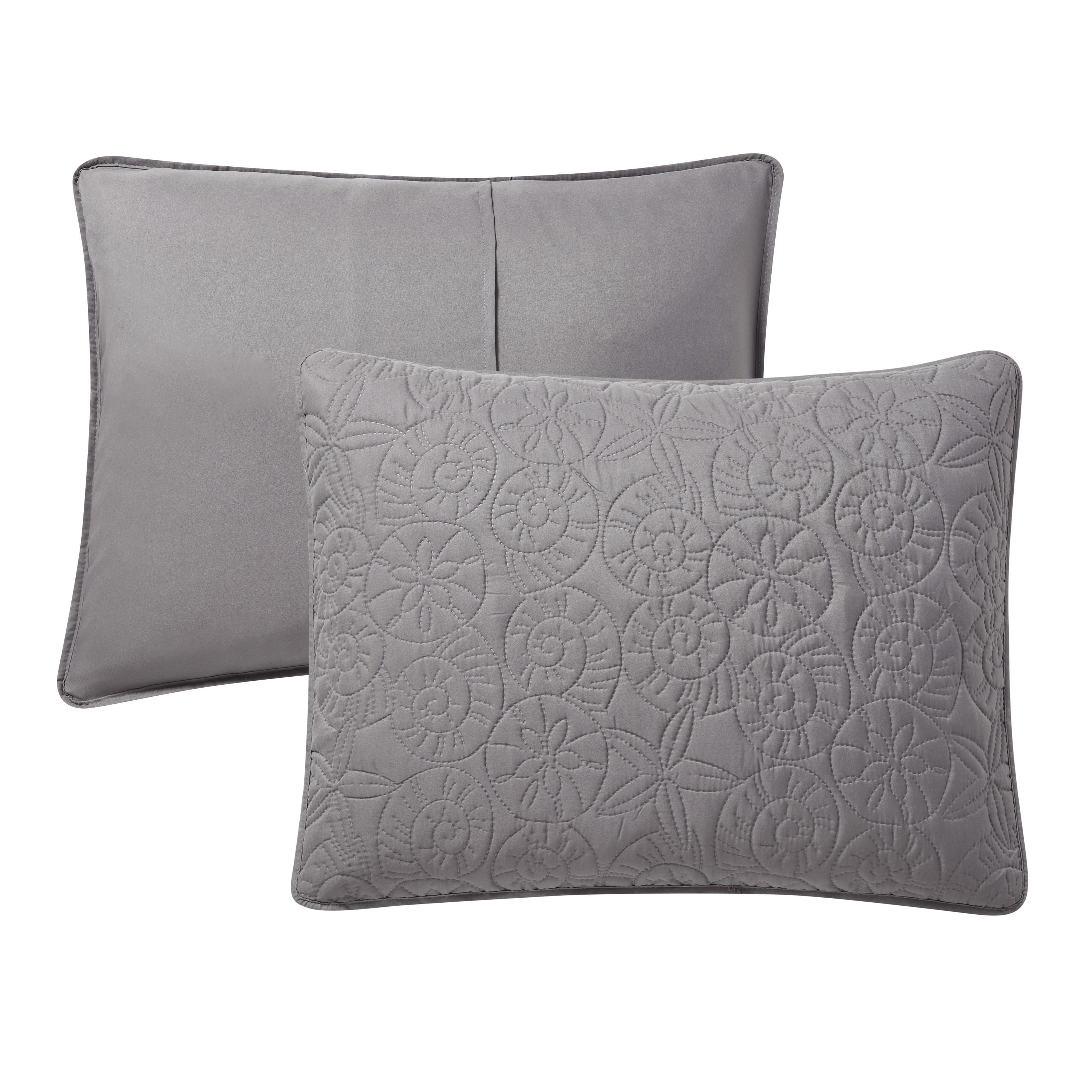 VCNY Home Seashell Coastal 3-Piece Grey Textured Seashell Quilt Set, King, Adult, Unisex