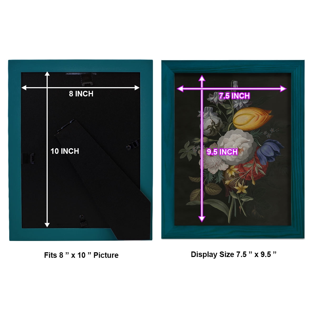 Dramatic Bouquet III -Framed Print w/glass-Ocean Blue