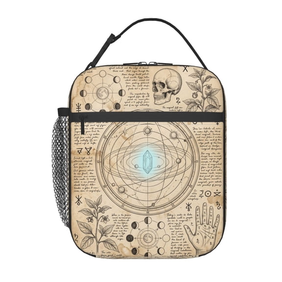 Skull Insulated Lunch Box Reusable Lunch Bag Women Men Cooler Tote Bag For Women Men Work Picnic School Office
