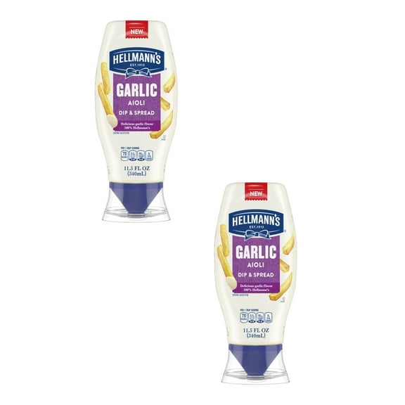 ( 2 Pack ) Hellmann's Dip & Spread, Aioli, Garlic 11.5 Fl Oz