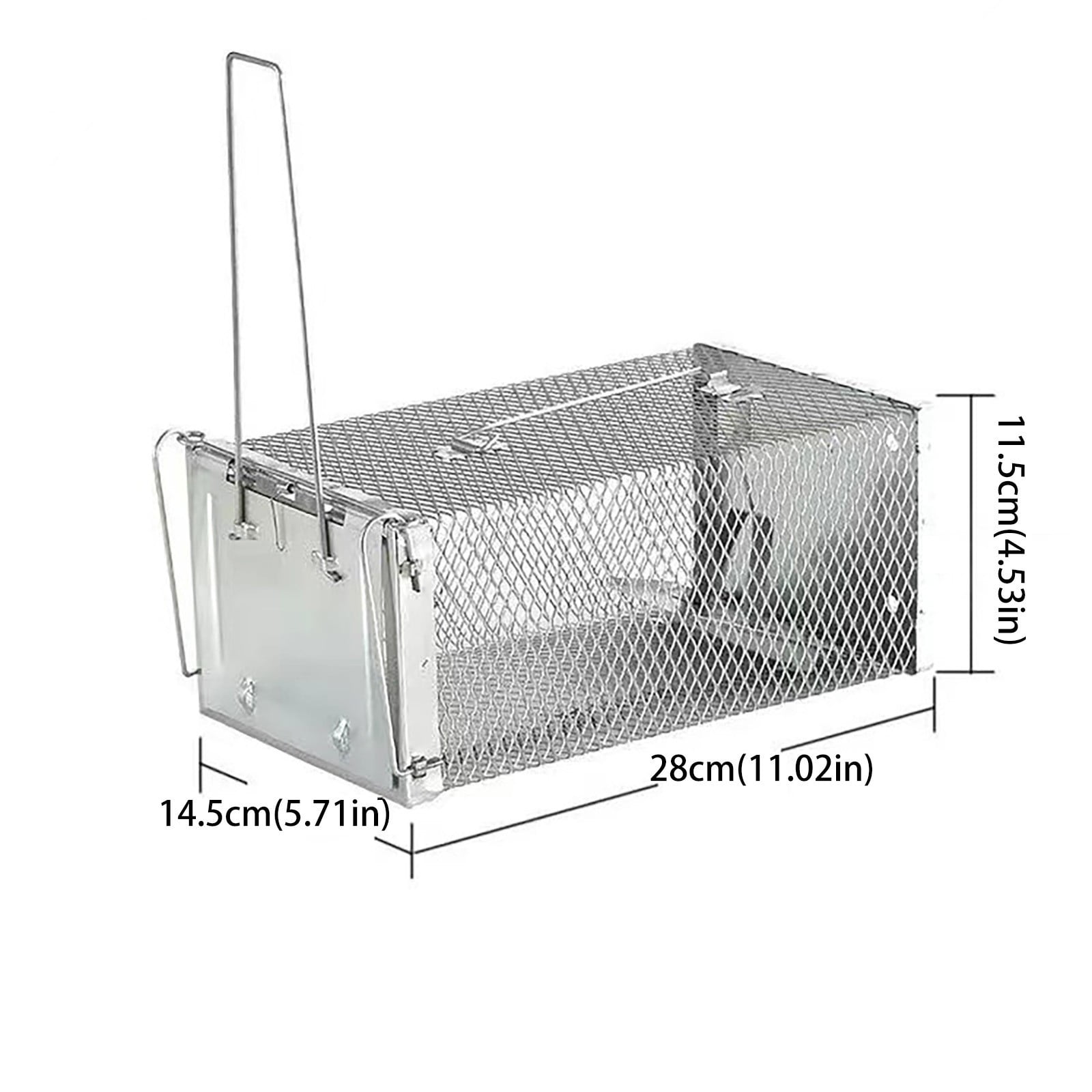 pdqouc Live Animal Cage Trap, 11.02"x 5.71"x 4.53" Hum ane Live Trap Catch and Release, Folding Raccoon Trap, Cat Trap for Stray Cats, Squirrel, S kunk, Groundhog, Armadillo, Rabbit