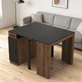 thumbnail image 4 of Extendable Dining Table, Transformer Folding Console Table for 2-10 People, Space Saving Dining Room Table for Apartments & Homes, Walnut, 4 of 10