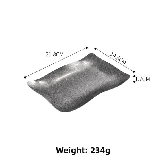 Vintage Stainless Steel Rectangular Wave Plates Commercial Dessert Serving Trays