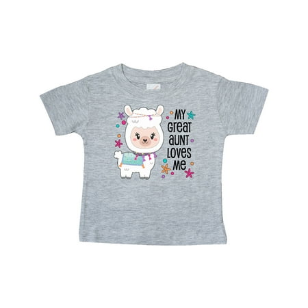 

Inktastic My Great Aunt Loves Me- cute and happy llama Gift Baby Boy or Baby Girl T-Shirt