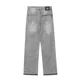 thumbnail image 4 of Pantalones vaqueros desgastados de color liso con lavado gris estilo americano para hombres y mujeres, pantalones casuales de pierna recta con flecos, 4 of 4
