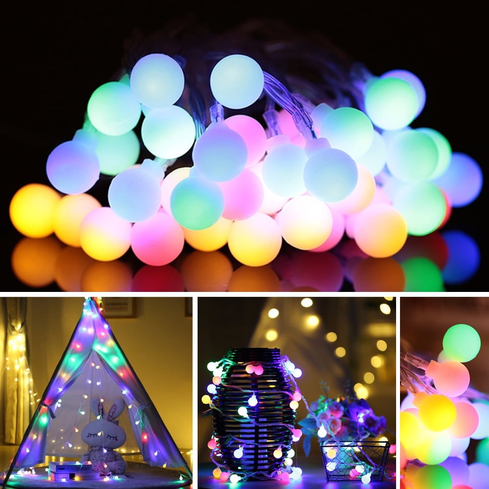 LED String Lights, 32.8FT 80LED Ball String Lights Indoor/Outdoor ...