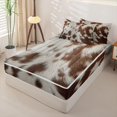 thumbnail image 2 of Erosebridal Western Cowhide Zipper Full Size Comforter Sets with Fitted Sheet and 2 Pillowcases,Farm Animal Cattle Pattern Zipper Bedding Set For Boys,Black Reversible,4pcs, 2 of 7