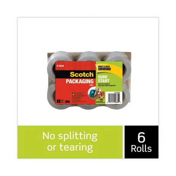 Sure Start Packaging Tape For Dp1000 Dispensers, 1.5" Core, 1.88" X 75 Ft, Clear, 6/pack | Bundle of 2 Packs