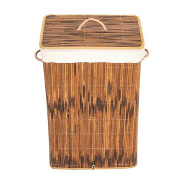 Whitmor Bamboo Laundry Hamper with Lid, Rectangular, Brown - Ideal for ...