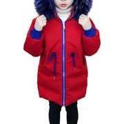 Kids Girls Solid Color Thick & Warm Zipper Padded Jacket