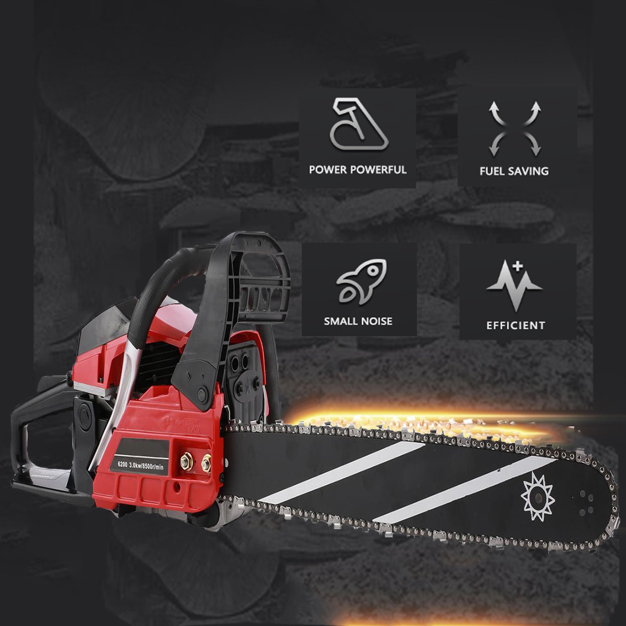 62cc Chainsaw 20 2 Strokes Gas Powered Petrol Chainsaw Saw Blade With Chains Bar Cover And Tool Kit For Garden Home Walmart Com
