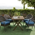 thumbnail image 2 of Indoor-Outdoor Reversible Patio Seat Cushion Pad 2-4-6-12 Pack 19" x 19" Blue, 2 of 4
