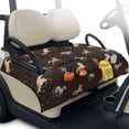 thumbnail image 2 of COEQINE Bag-Style Foldable Golf Cart Seat Cover, Compact Carry Design with Handle, Universal 51.2"x30.3" for Most 2-Seaters, Quilted Polyester, 4 Front Pockets, Brown Horse Print, 2 of 8