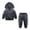 Gray, variant on Esaierr 2Pcs Kids Baby Fleece Tracksuit Sweatpants Sets for Boys Girls,9M-8Y Toddler Fall Winter Hooded Athletic Jogger Pants Set 2Pcs Solid Sweatsuit Outfit