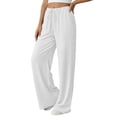 thumbnail image 4 of SWQZVT Women's Summer Palazzo Pants High Waisted Wide Leg Drawstring Flowy Beach Lounge Pants with Pockets, 4 of 8