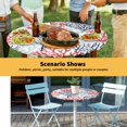 thumbnail image 6 of Elastic Fitted Round Tablecloth, Red Navy Blue Coral Coastal Waterproof Stretch Table Cover for 55"-60" Tables, Summer Beach Seaside Nautical Washable Outdoor Tablecloths for Patio, Picnic, Camping, 6 of 9