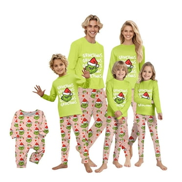Christmas Pajamas for Family 𝓖𝓻𝓲𝓷𝓬𝓱 Xmas Pjs Matching Sets Matching Christmas Pjs For Family Christmas Family Pajamas Sets Holiday Long Sleeve Nightwear Set Xmas Jammies