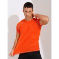 thumbnail image 6 of Hansber Men's UPF 50+ Rash Guard Swim Shirt Short Sleeve Rash Vest Quick Dry Muscle Workout Sports Orange 6XL, 6 of 7