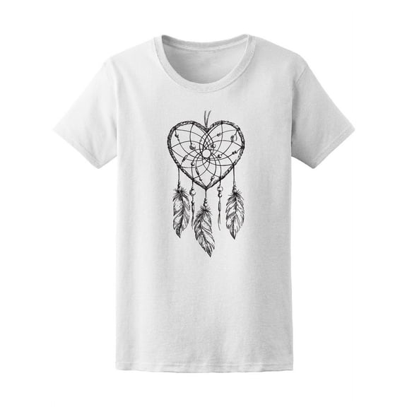Handdrawn Heart Boho Dreamcatcher Women Tee - Image by Shutterstock