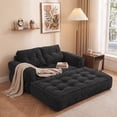 thumbnail image 2 of Leumius 2 Seater Modular Corduroy Sofa with Chaise Lounge,2-in-1 Boneless Convertible Floor Couch,Lazy Double Sofa with Armrest for Living Room Bedroom Apartment Game Guest Room,Black, 2 of 11