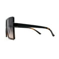 thumbnail image 3 of Flat Top Mobster Square Rectangle Oversize Plastic Sunglasses Black Tortoise Smoke, 3 of 4