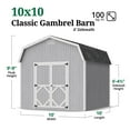 thumbnail image 3 of Little Cottage Co. 10x10 Classic Gambrel Barn with 6 ft. Sidewalls, Outdoor Wood Storage Shed Do-It-Yourself Precut Kit, 3 of 13