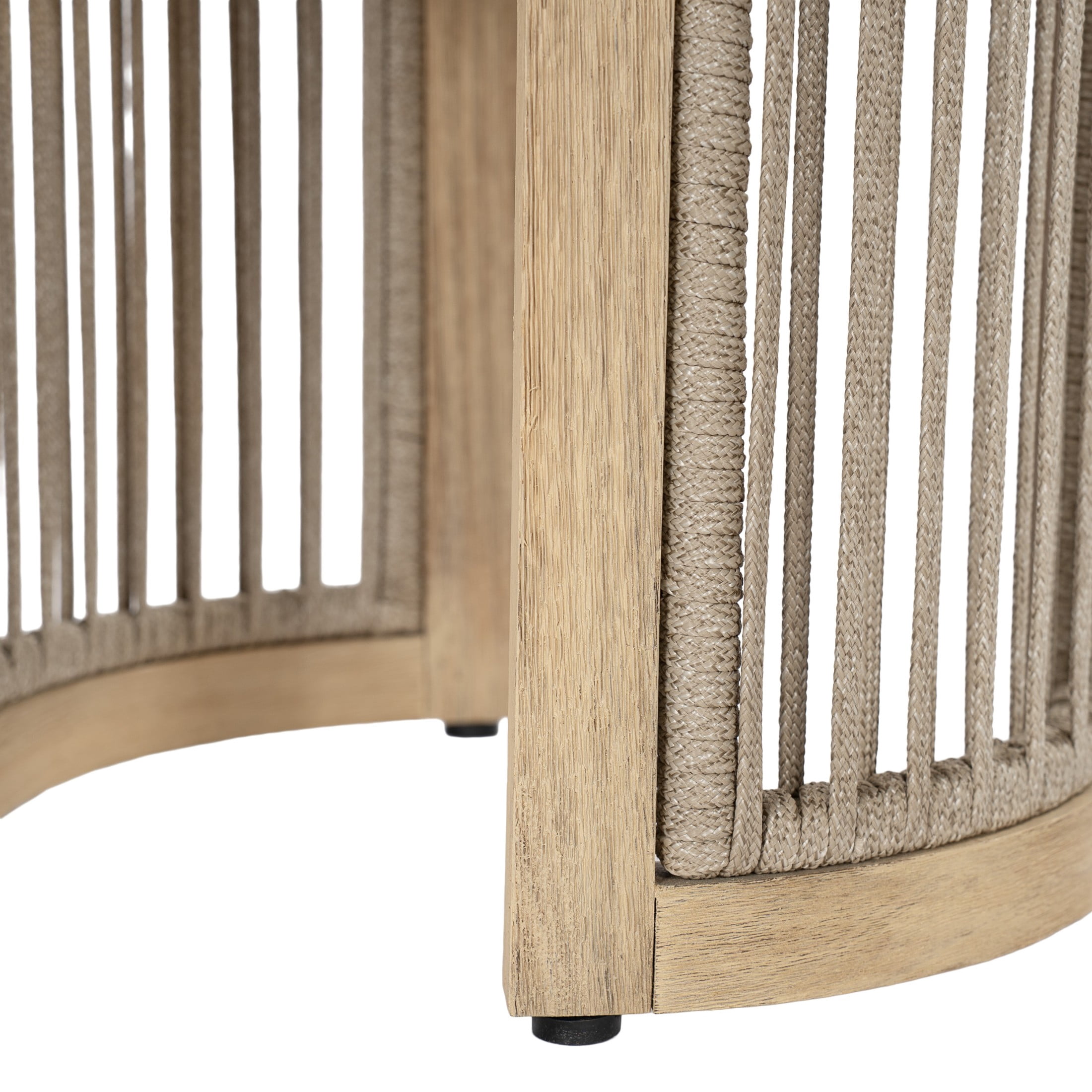 Christopher Knight Home Acacia Wood Outdoor Round Side Table with Rope Detail, Light Teak Finish