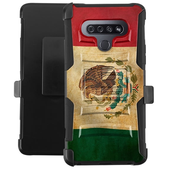 DALUX Hybrid Kickstand Holster Phone Case Compatible with LG Stylo 6 / Stylo 6 Plus - Vintage Mexico Flag