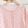 thumbnail image 6 of zuwimk Girls Cardigan Button Down Long Sleeve Uniform Sweater for Kids Hollow Out Ruffle Knit Sweater(9-10 Years,Pink), 6 of 8