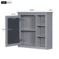 thumbnail image 3 of DEALTOPS Stylish Wall Mounted Bathroom Mirror Cabinet with Cabinet and Open Shelves, Gray, 3 of 8