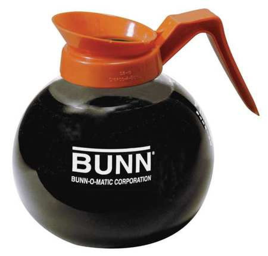 2 Glass Coffee Pots/Decanter Black & Orange-NEW 64 oz For BUNN Commercial 