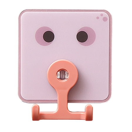 

Yesbay Hanger Hook Punch Free Wall-Mounting Plastic Wall Sticker Bathroom Accessories for Washroom Pink