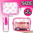 thumbnail image 2 of Bolsas de maquillaje Cunno, 6 unidades, Preppy Boho Smile Face Flamingo PVC, 2 of 7