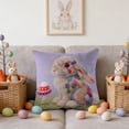 thumbnail image 7 of UP TO 70% OFF! YZEGDCH Easter Bunny Throw Pillow Covers 18x18 Inch Soft Plush Faux Fur Easter Home Decorations for Spring Farmhouse Decor Easter Gift, 7 of 7