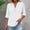 White, variant on BUIGTTKLOP Cotton Linen Tops for Women Summer Loose Fitted 3/4 Length Sleeve Blouses Dressy Casual Button V-Neck Shirt