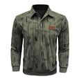 thumbnail image 4 of Long Sleeve Workout Top Men Solid Button Half Cardigan Flip Collar Leather Label, 4 of 8