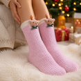 thumbnail image 6 of Kamentoy Socks For Women Christmas Thick Coral Fleece Fuzzy Mid Calf Crew Socks Soft Warm Plush Sleep Socks for Ladies Fall Winter Indoor Lounging Rest Christmas Holiday, 6 of 6