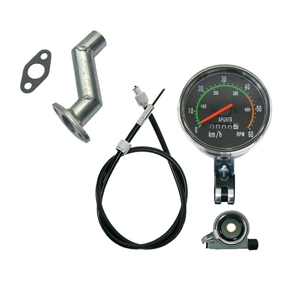 Offset Intake Manifold & Speedometer For 49cc 66cc 80cc Motorized Bicycle Steel