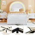 thumbnail image 5 of Rainbow Headboard Twin Platform Bed - Berber Fleece Princess Style, LED Lights & Storage Drawer, No Box Spring Needed, 5 of 7