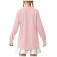 thumbnail image 4 of Yindaity Long Sleeve Shirt for Girls Girls Long Sleeve Shirts Crewneck Ruched Side Slim Fit Tops Ribbed Knit Casual Tee Shirt(Light Pink,5-6 Years), 4 of 8