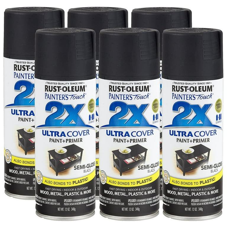 Rust-Oleum Painter's Touch 2x 12 oz. Semi-Gloss Black General Purpose Spray Paint (6-pack)