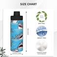 thumbnail image 4 of 18oz Sports Insulated Kettle Double Wall Vacuum Insulated Water Bottle With Leak Proof Flip Lid For Gym Outdoor Commuting Camping Shark (13), 4 of 9