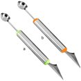 thumbnail image 4 of Gadgets de la cuchara de fruta Gadgets de doble cabeza de acero inoxidable Helado Sandía Vegetal Baller Scoop Fruits For Batter Accesorios de excavación Verde Inevent HA012640-01, 4 of 7