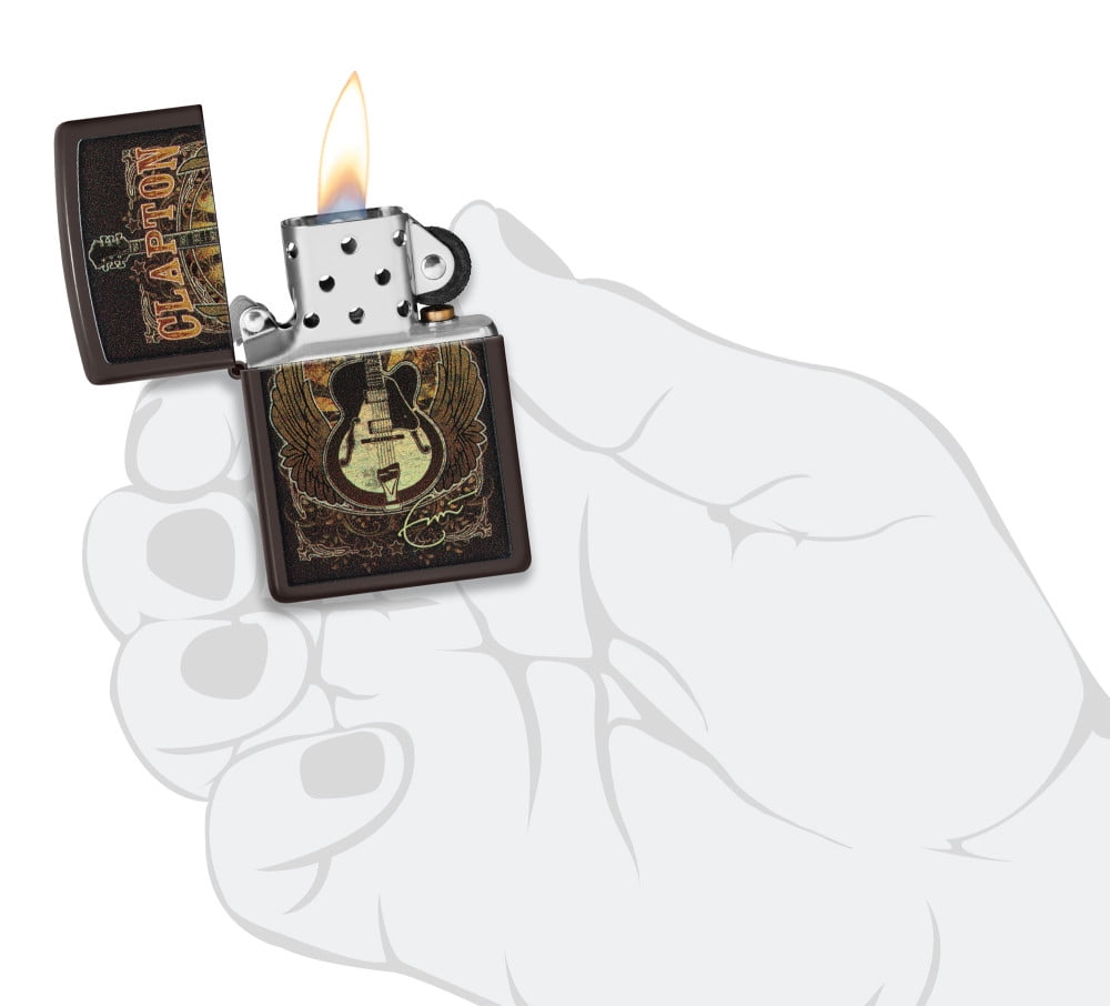 Zippo Eric Clapton Guitar Design Brown Pocket Lighter